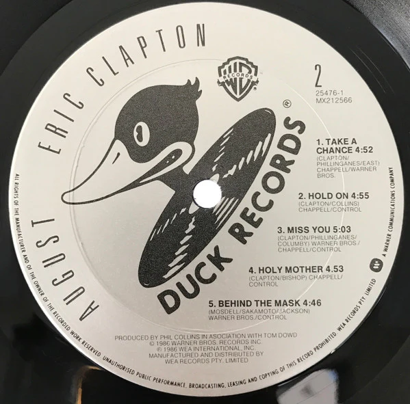 Eric Clapton – August (VG+/VG+) – LP, AU 1986 - Image 6