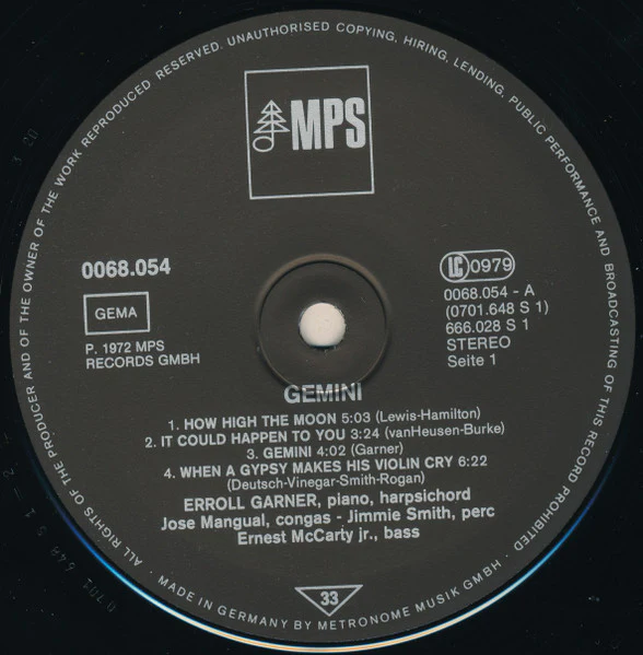 Erroll Garner – Gemini (E/E) – LP, DE - Image 4