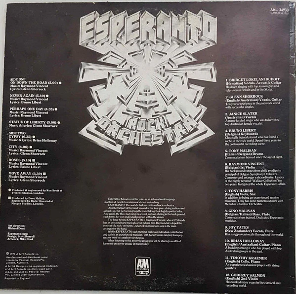 Esperanto – Esperanto Rock Orchestra (VG+/VG+) – LP, AU 1973 - Image 2