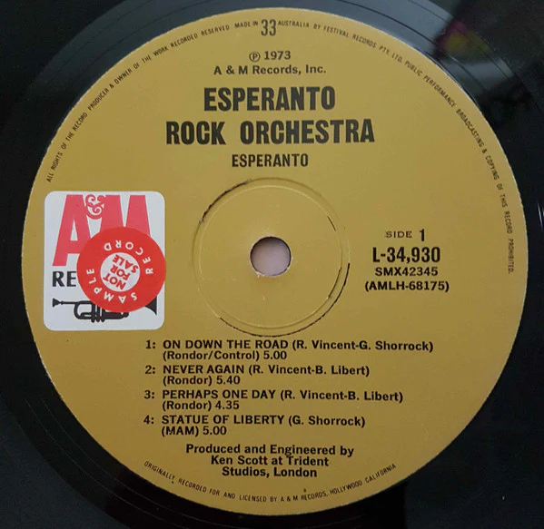 Esperanto – Esperanto Rock Orchestra (VG+/VG+) – LP, AU 1973 - Image 3
