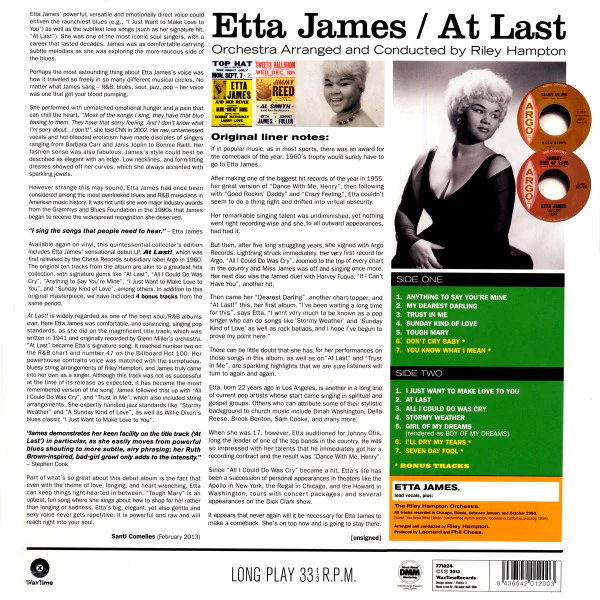 Etta James – At Last! (VG/E) – LP, EU 2013 - Image 2