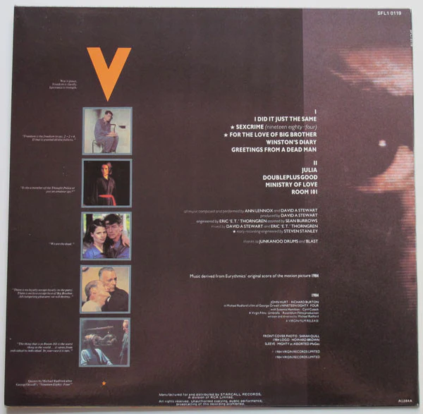 Eurythmics – 1984 (For The Love Of Big Brother) (VG+/VG+) – LP, AU 1984 - Image 2