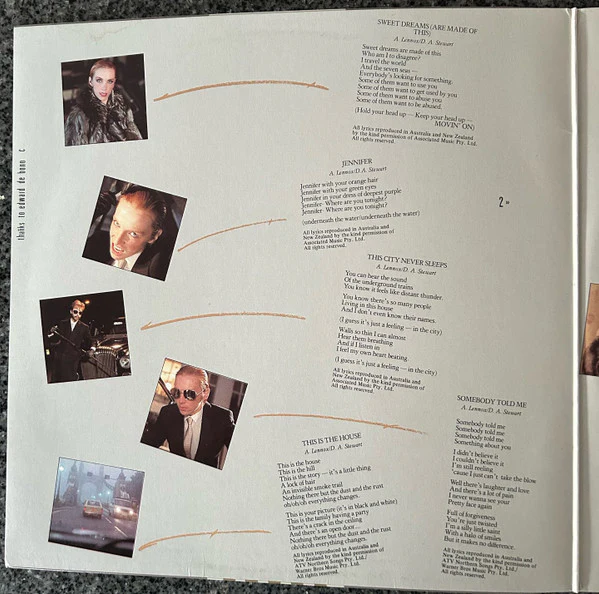 Eurythmics – Sweet Dreams (Are Made Of This) (G+/VG+) – LP, AU 1983 - Image 4