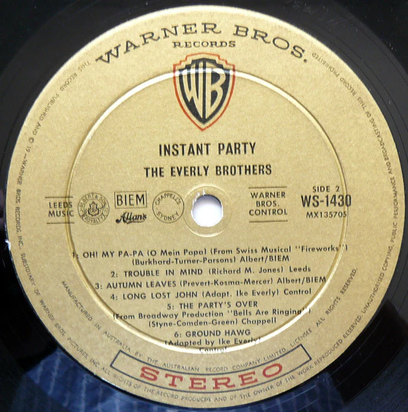 Everly Brothers – Instant Party (VG+/VG+) – LP, AU 1962 - Image 4
