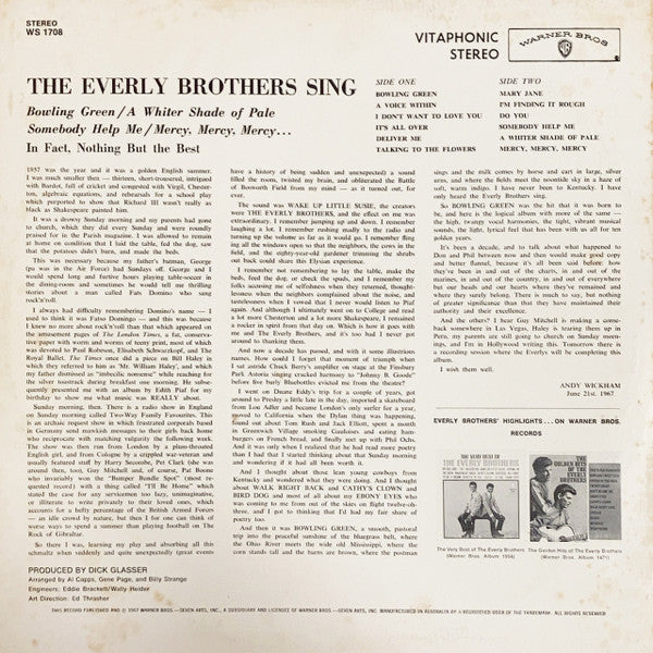 Everly Brothers – The Everly Brothers Sing (VG+/VG+) – LP, AU 1967 - Image 2