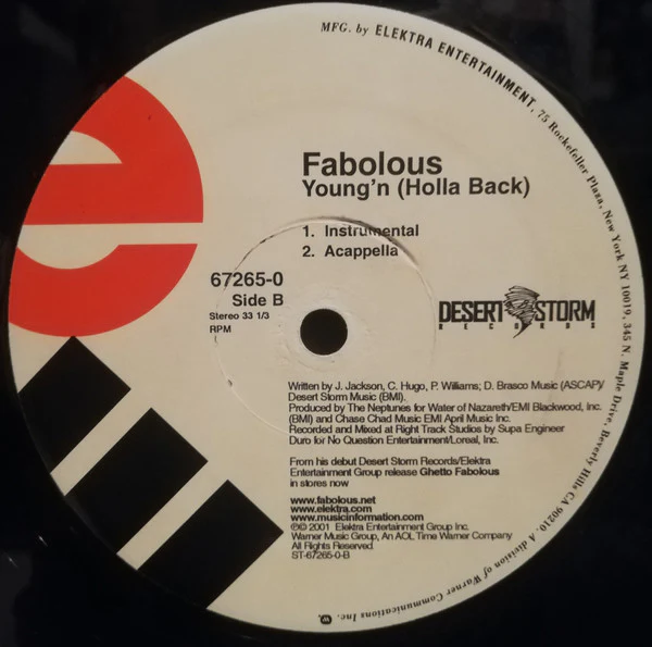 Fabolous – Young'n (Holla Back) (VG+/Generic) – 12", US 2001 - Image 3