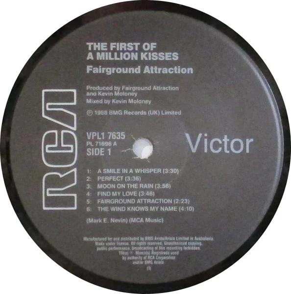 Fairground Attraction – The First Of A Million Kisses (VG+/VG+) – LP, Australasia - Image 3