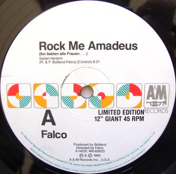 Falco – Rock Me Amadeus (Special Salieri Club Mix) (VG/VG+) – 12", AU 1985 - Image 3