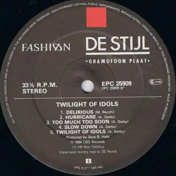 Fashion – Twilight Of Idols (VG+/VG+) – LP, EU 1984 - Image 4
