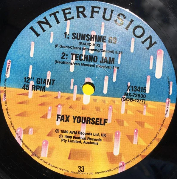 Fax Yourself – Sunshine 89 (VG/VG+) – 12", AU 1989 - Image 4