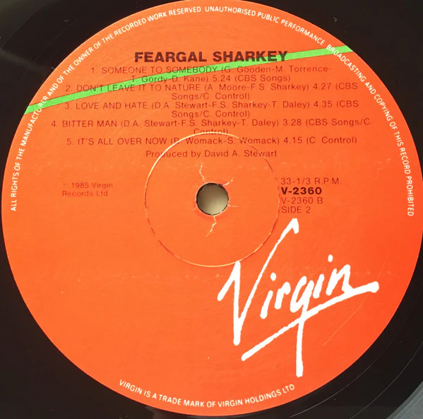Feargal Sharkey – Feargal Sharkey (VG+/VG+) – LP, AU 1985 - Image 4