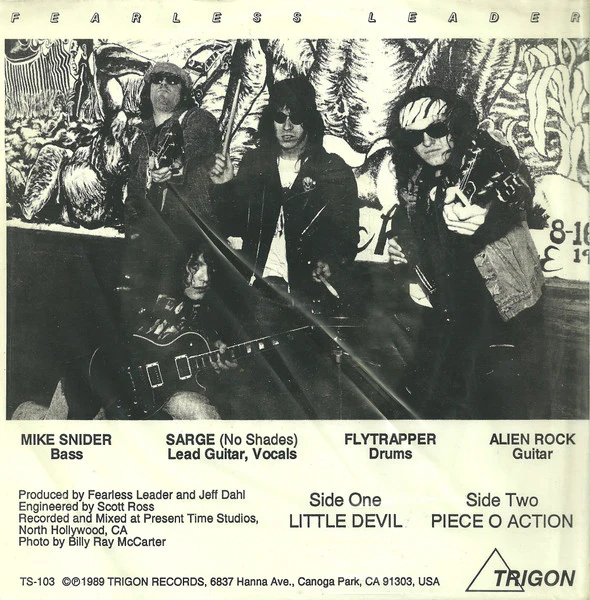 Fearless Leader – Little Devil / Piece O Action (VG+/VG+) – 7", US 1989 - Image 2