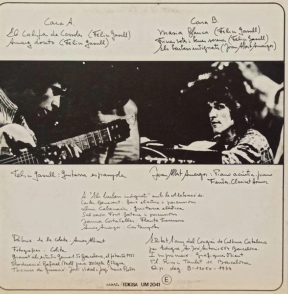 Feliu Gasull, Joan Albert Amargos – Feliu I Joan Albert (NM/VG+) – LP, ES 1977 - Image 2