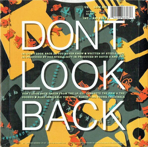 Fine Young Cannibals – Don't Look Back (VG+/VG+) – 7", UK 1989 - Image 2