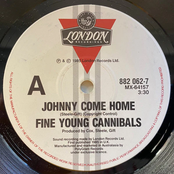 Fine Young Cannibals – Johnny Come Home (VG/Generic) – 7", Australasia 1985