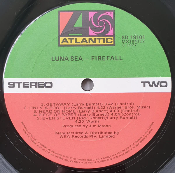 Firefall – Luna Sea (VG+/VG) – LP, AU 1977 - Image 4
