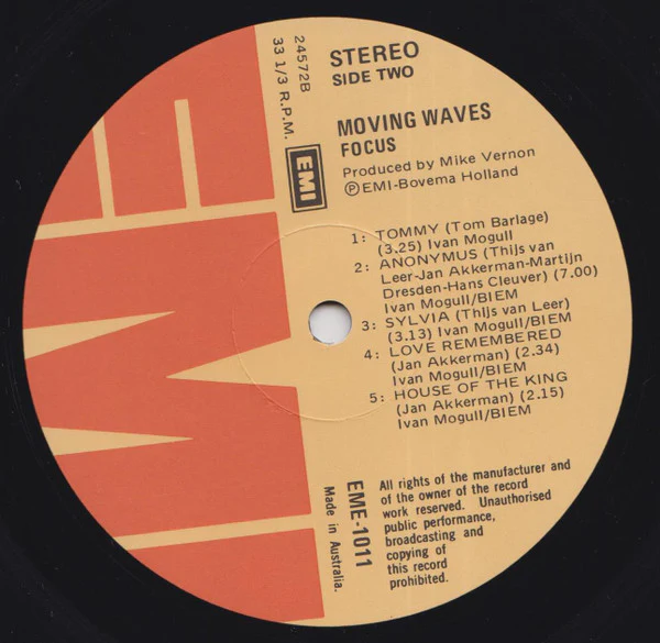 Focus – Moving Waves (VG+/VG+) – 2xLP, AU 1972 - Image 4