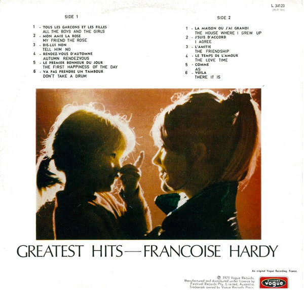 Françoise Hardy – Greatest Hits (VG+/VG) – LP, AU - Image 2