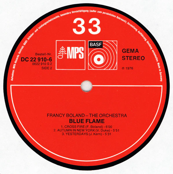 Francy Boland And Orchestra – 1. Blue Flame (VG+/VG+) – LP, DE 1976 - Image 4