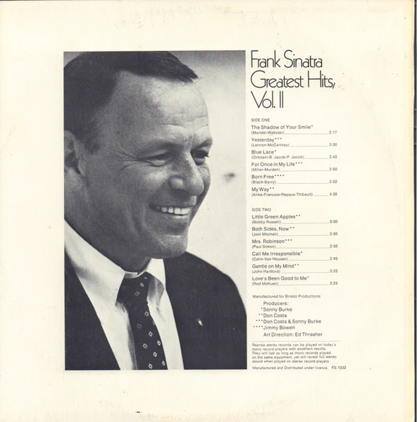 Frank Sinatra – Greatest Hits, Vol. II (VG+/VG+) – LP, AU 1975 - Image 2