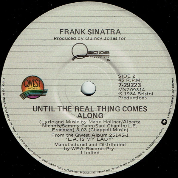 Frank Sinatra – L.A. Is My Lady (E/Generic) – 7", AU 1984 - Image 4