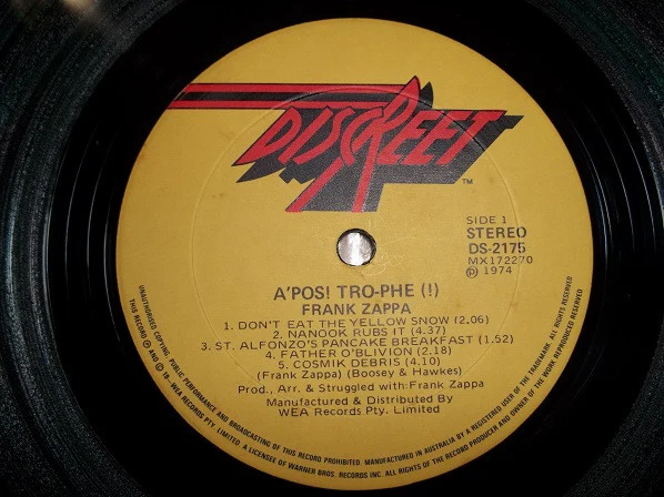 Frank Zappa – Apostrophe (') (VG/VG+) – LP, AU 1974 - Image 3