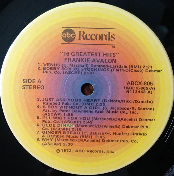 Frankie Avalon – 16 Greatest Hits (VG+/VG) – LP, US 1973 - Image 3