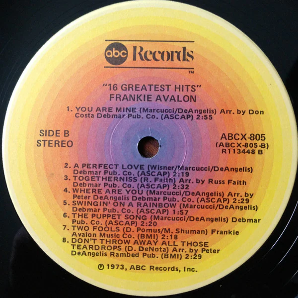 Frankie Avalon – 16 Greatest Hits (VG+/VG) – LP, US 1973 - Image 4