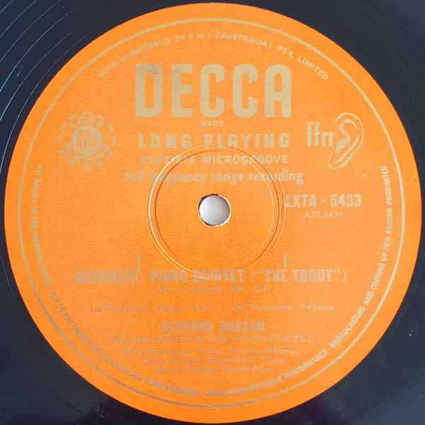 Franz Schubert, Clifford Curzon, Mitglieder Des Wiener Oktetts – The "Trout" Quintet (VG/VG) – LP, AU 1959 - Image 3