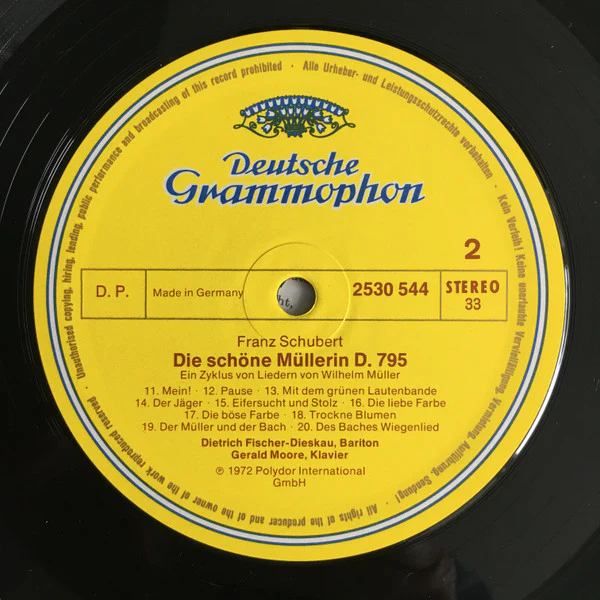 Franz Schubert, Dietrich Fischer-Dieskau, Gerald Moore – Die Schöne Müllerin (VG+/VG+) – LP, DE 1976 - Image 4
