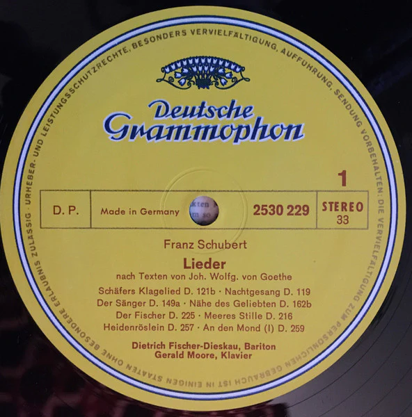 Franz Schubert, Dietrich Fischer-Dieskau, Gerald Moore – Lieder Nach Texten Von Goethe (VG+/VG+) – LP, DE - Image 3
