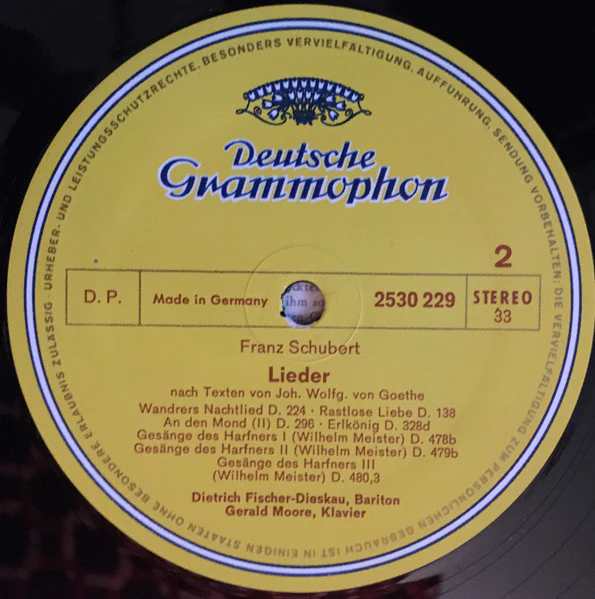 Franz Schubert, Dietrich Fischer-Dieskau, Gerald Moore – Lieder Nach Texten Von Goethe (VG+/VG+) – LP, DE - Image 4