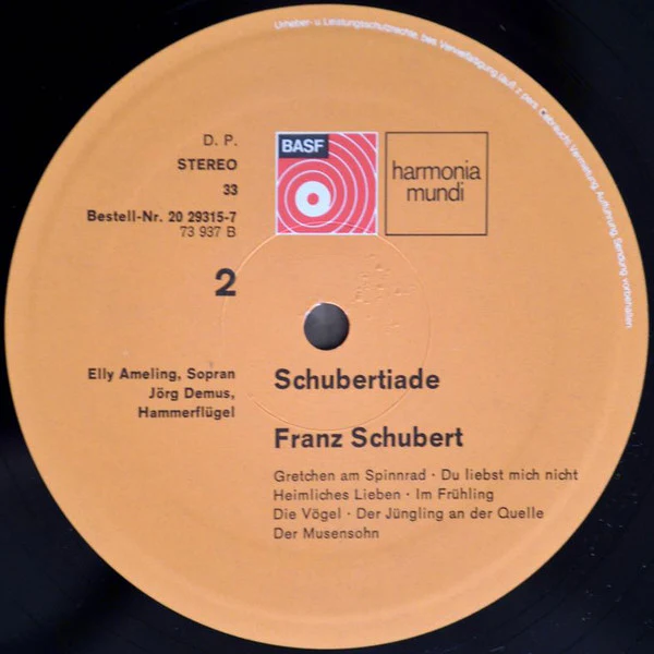 Franz Schubert, Elly Ameling, Jörg Demus, Hans Deinzer – Schubertiade (E/E) – LP, DE - Image 3