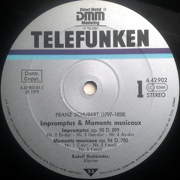 Franz Schubert, Rudolf Buchbinder – Impromptus - Moment Musicaux (VG+/VG+) – LP, DE 1983 - Image 3