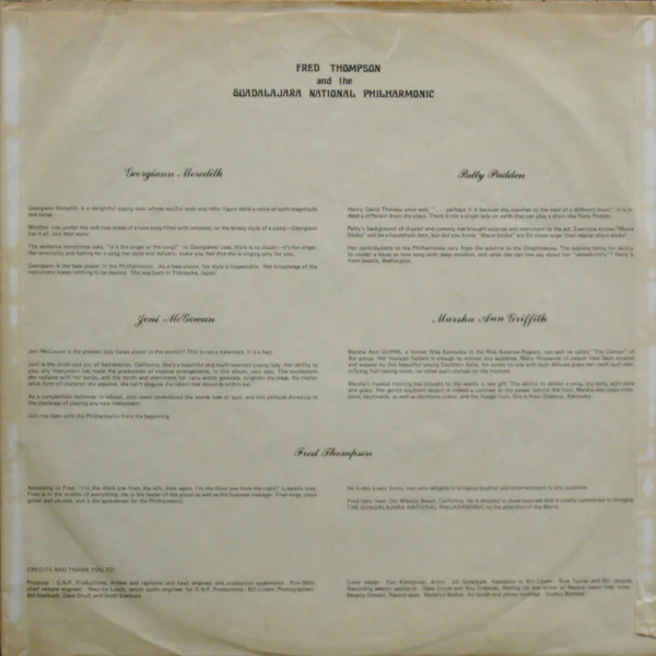 Fred Thompson And The Guadalajara National Philharmonic – The Best Of Fred Thompson And The Guadalajara National Philharmonic (E/VG+) – LP, US 1977 - Image 3