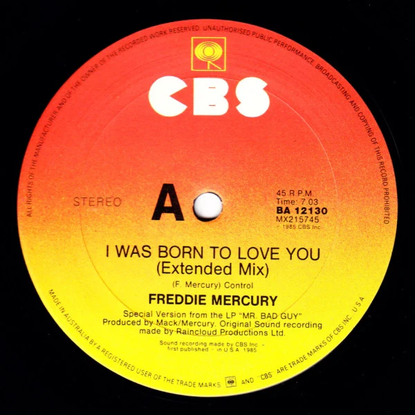 Freddie Mercury – I Was Born To Love You (VG+/VG) – LP, AU 1985 - Image 3