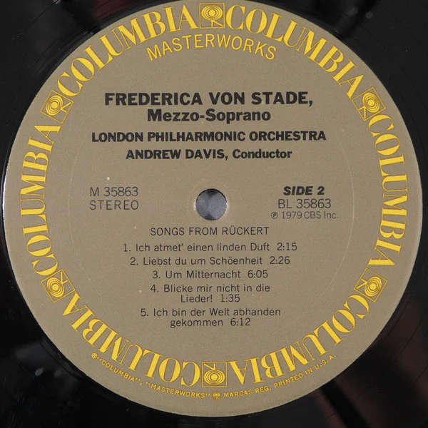 Frederica von Stade, London Philharmonic Orchestra, Andrew Davis, Gustav Mahler – Songs Of A Wayfarer / Rückertlieder / Two Songs From Des Knaben Wunderhorn (NM/E) – LP, US 1979 - Image 4