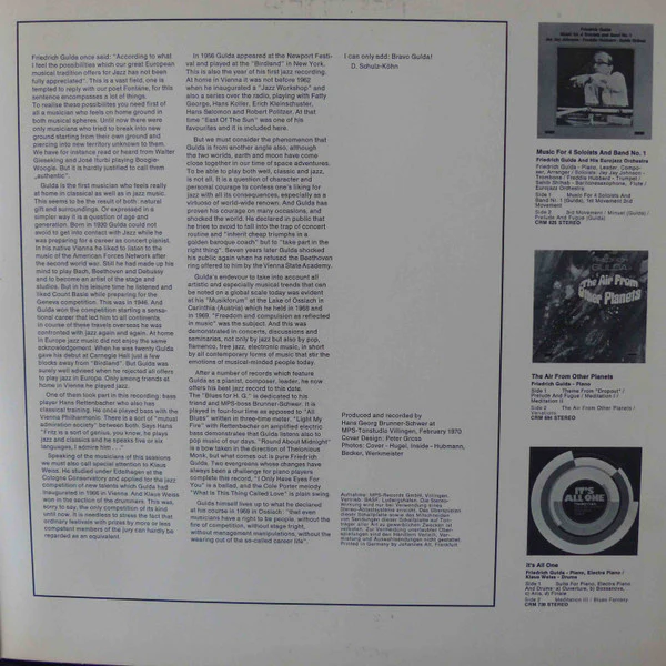 Friedrich Gulda – As You Like It (VG+/VG+) – LP, DE 1972 - Image 3