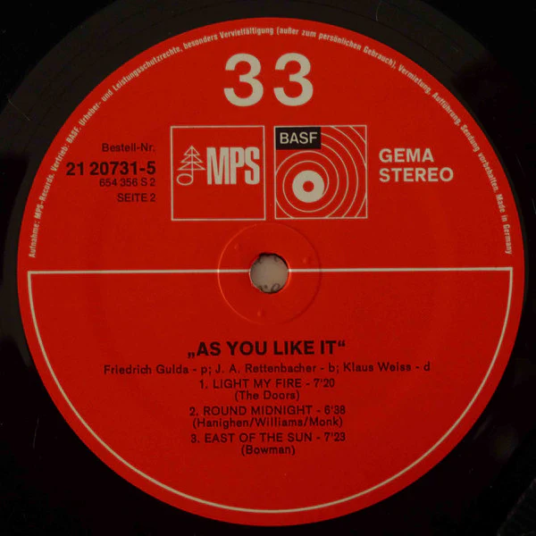 Friedrich Gulda – As You Like It (VG+/VG+) – LP, DE 1972 - Image 6