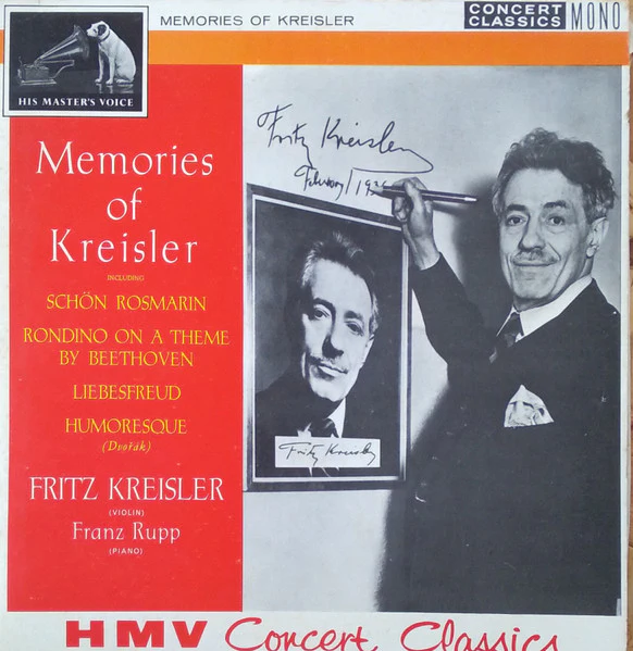 Fritz Kreisler – Memories Of Kreisler (VG+/VG+) – LP, AU 1962