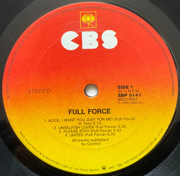 Full Force – Full Force (E/E) – LP, AU 1985 - Image 3