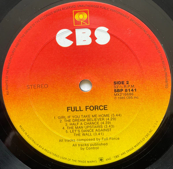 Full Force – Full Force (E/E) – LP, AU 1985 - Image 4