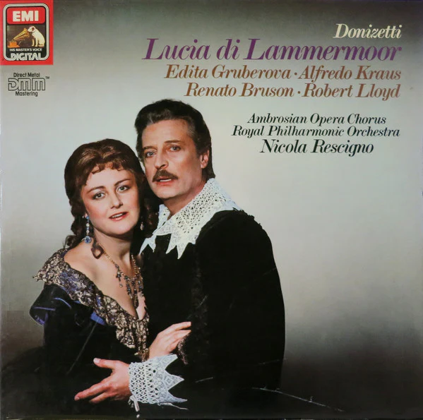 Gaetano Donizetti, Edita Gruberova, Alfredo Kraus, Renato Bruson, Robert Lloyd, The Ambrosian Opera Chorus, Royal Philharmonic Orchestra, Nicola Rescigno – Lucia Di Lammermoor (E/VG+) – 3xLP, DE 1984