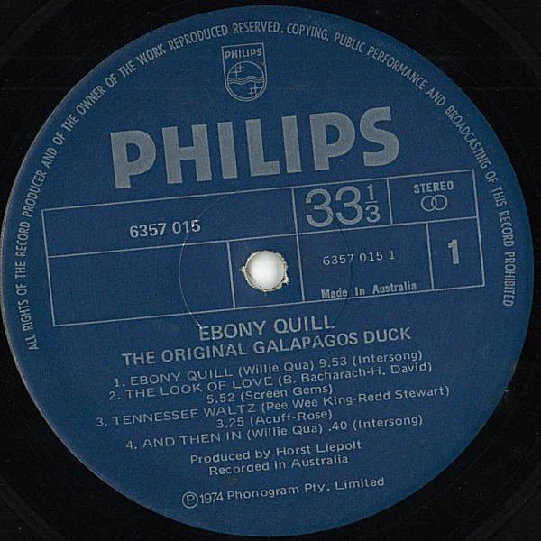 Galapagos Duck – Ebony Quill (VG/VG+) – LP, AU 1974 - Image 3
