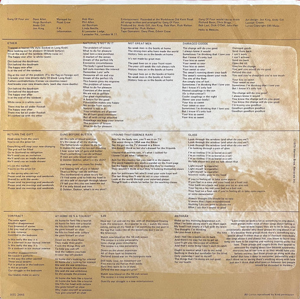 Gang Of Four – Entertainment! (VG/VG) – LP, CA 1979 - Image 6