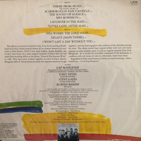 Gap Mangione – Gap Mangione ! (VG+/VG+) – LP, AU 1976 - Image 2