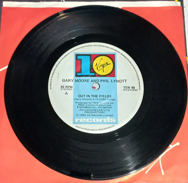 Gary Moore, Phil Lynott – Out In The Fields (VG+/Generic) – 7", AU 1985
