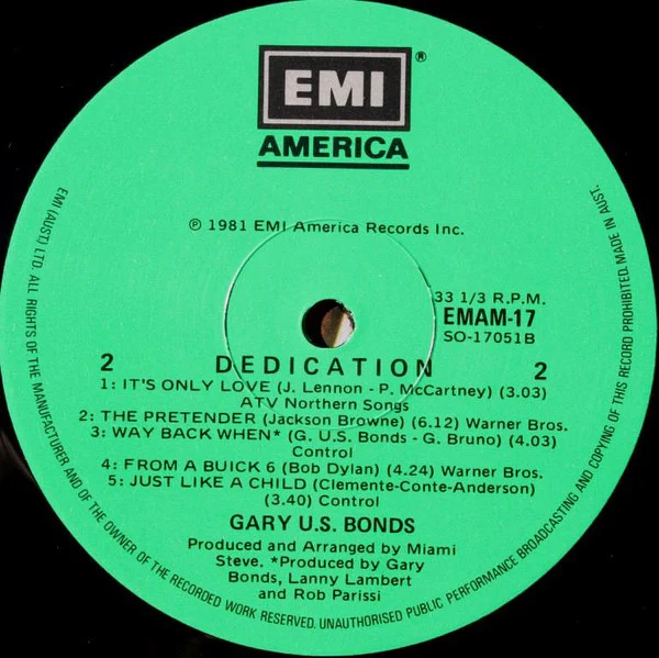 Gary U.S. Bonds – Dedication (VG+/VG+) – LP, AU 1981 - Image 4
