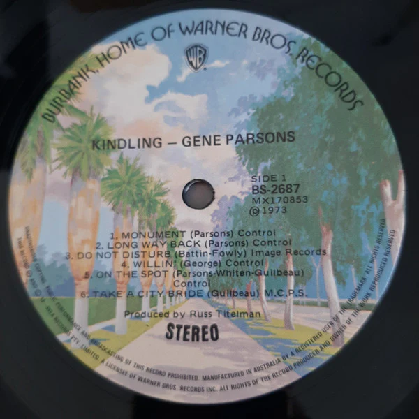 Gene Parsons – Kindling (VG+/VG+) – LP, AU 1974 - Image 3