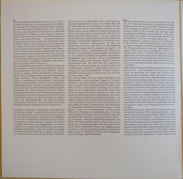 Georg Friedrich Händel, Concentus Musicus Wien, Nikolaus Harnoncourt – Water Musick (E/VG+) – LP, EU 1978 - Image 2